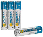 BLISTER CON 4 PILAS ALCALINAS AAA VOLTECK CODIGO 46316 FERREBLOCK | Concretos y Materiales de San Juan