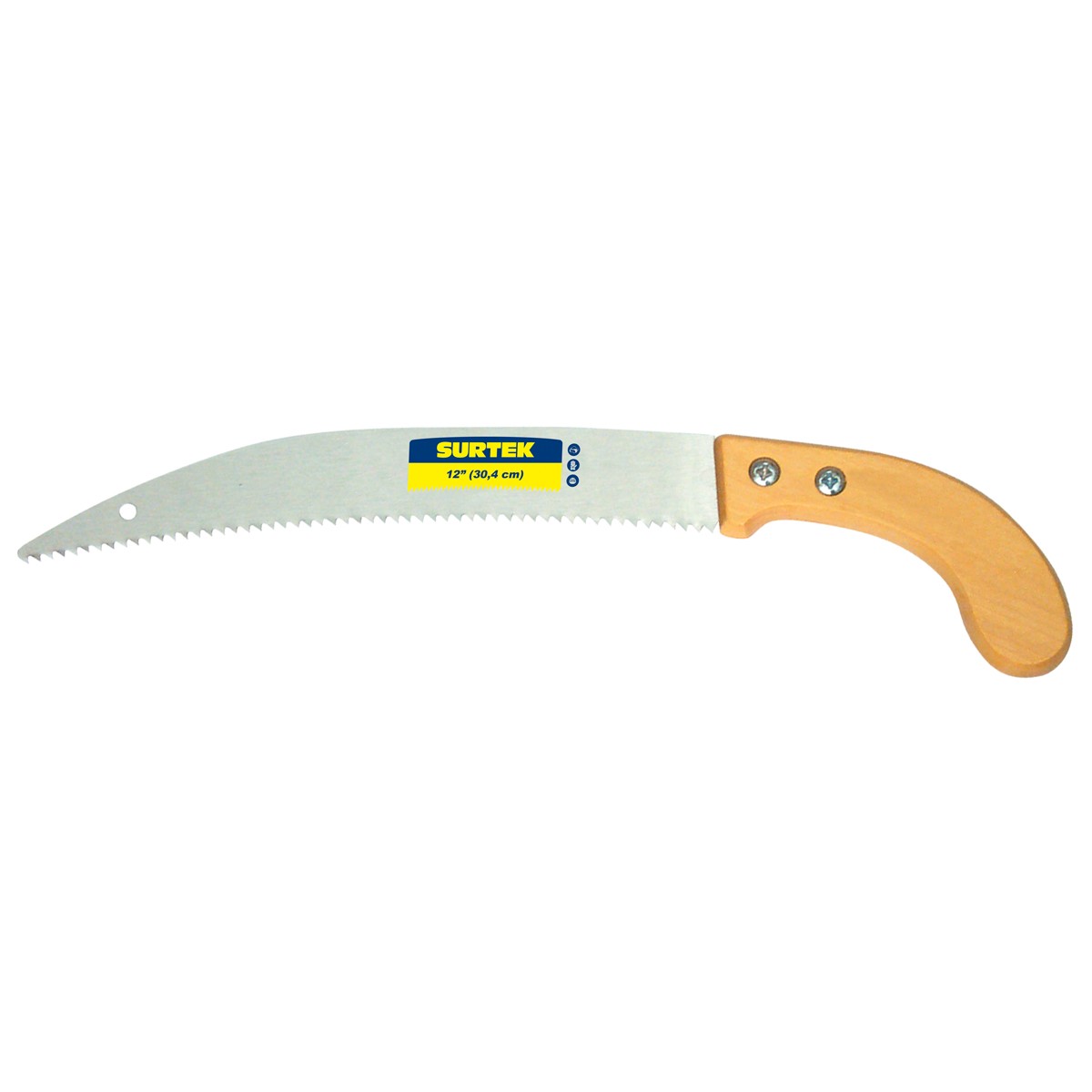 SERRUCHO DE PODA CON MANGO DE MADERA CURVO 12 CODIGO  120260 SURTEK FERREBLOCK | Concretos y Materiales de San Juan
