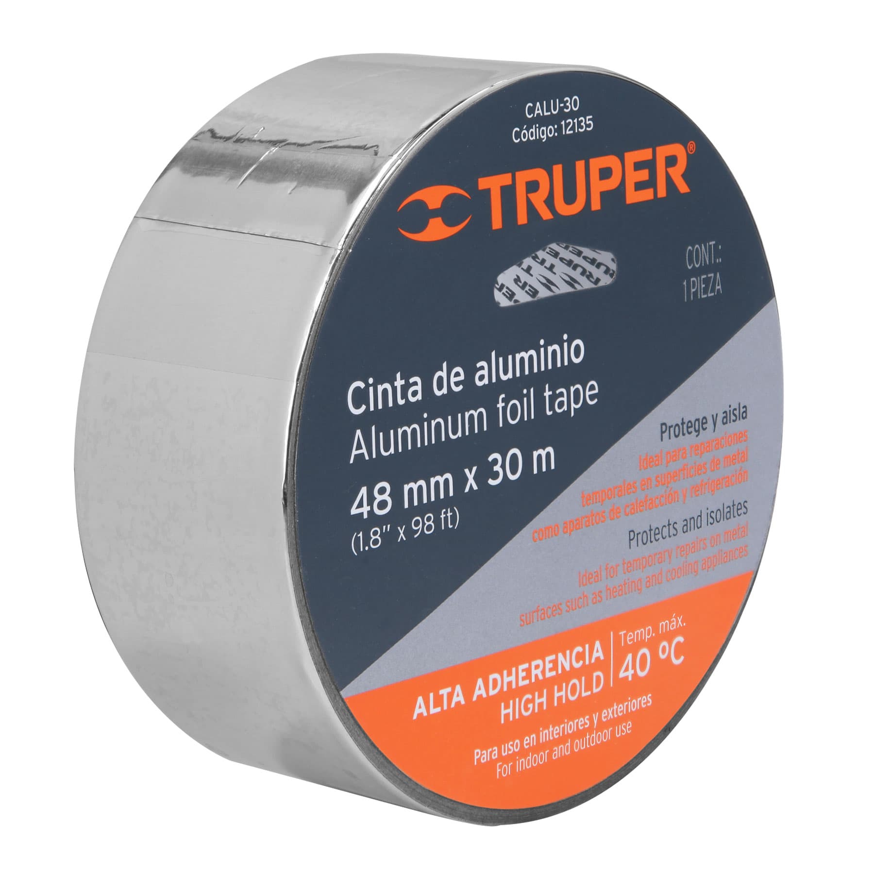 CINTA DE ALUMINIO DE 48 MM X 30 M TRUPER CODIGO 12135 FERREBLOCK | Concretos y Materiales de San Juan