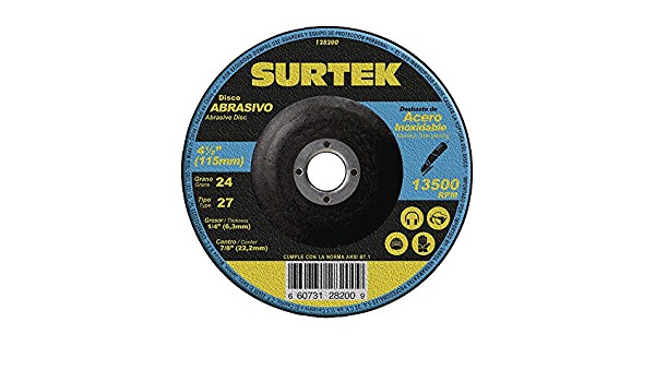 DISCO ABRASIVO TIPO 27 PARA METAL 4-1/2 X 1/4 CODIGO  128200 SURTEK FERREBLOCK | Concretos y Materiales de San Juan