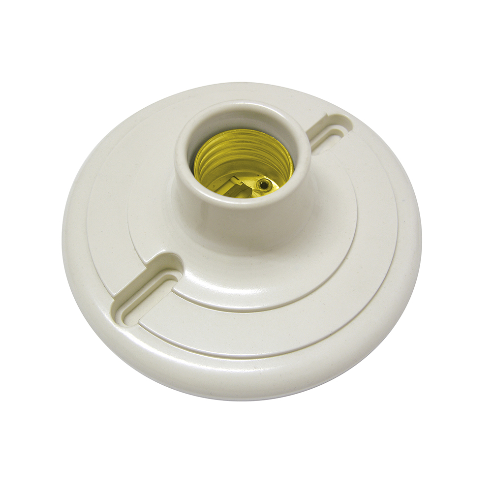 PORTALAMPARA REDONDA DE BAQUELITA PARA TECHO 4 COLOR BLANCO CODIGO  136665 SURTEK FERREBLOCK | Concretos y Materiales de San Juan