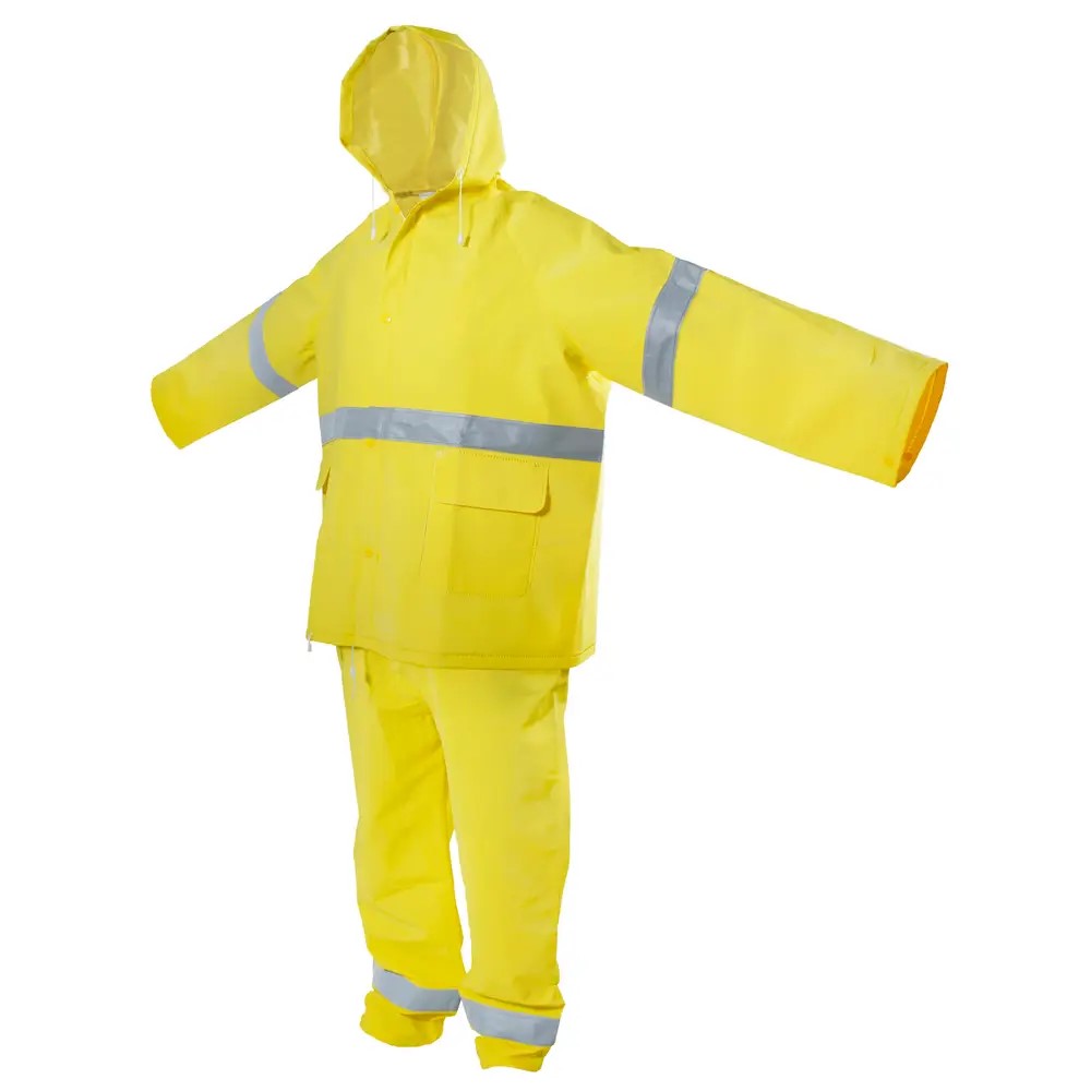 TRAJE IMPERMEABLE CON CINTAS REFLEJANTES M 2 PIEZAS CODIGO  137616 SURTEK FERREBLOCK | Concretos y Materiales de San Juan