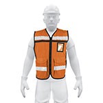 CHALECO BRIGADISTA CON CINTAS REFLEJANTES COLOR NARANJA CODIGO 14669 FERREBLOCK | Concretos y Materiales de San Juan