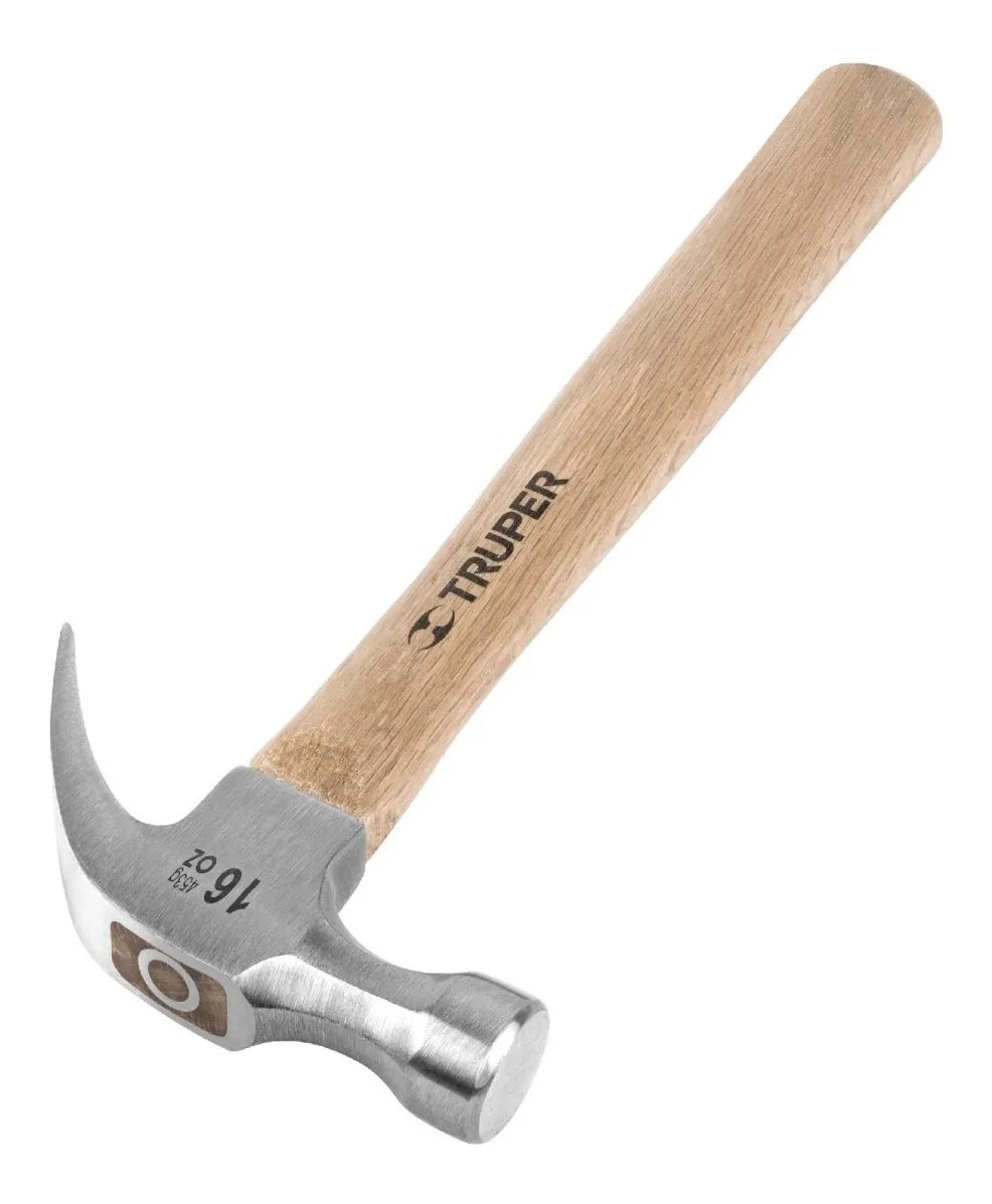 MARTILLO PULIDO 16 OZ U�A CURVA MANGO MADERA TRUPER CODIGO 16752 FERREBLOCK | Concretos y Materiales de San Juan