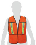 CHALECO DE SEGURIDAD CON CINTAS REFLEJANTES NARANJA PRETUL CODIGO 21025 FERREBLOCK | Concretos y Materiales de San Juan