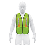 CHALECO DE SEGURIDAD CON CINTAS REFLEJANTES VERDE PRETUL CODIGO 21026 FERREBLOCK | Concretos y Materiales de San Juan