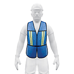 CHALECO DE SEGURIDAD CON CINTAS REFLEJANTES AZUL PRETUL CODIGO 21027 FERREBLOCK | Concretos y Materiales de San Juan