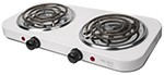 PARRILLA ELECTRICA 2 QUEMADORES EN ESPIRAL BLANCA BASIC CODIGO 23032 FERREBLOCK | Concretos y Materiales de San Juan