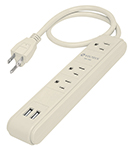 MULTICONTACTO 16 AWG 3 ENTRADAS 2 PUERTOS USB SUPRESOR 300 J CODIGO 46089 FERREBLOCK | Concretos y Materiales de San Juan