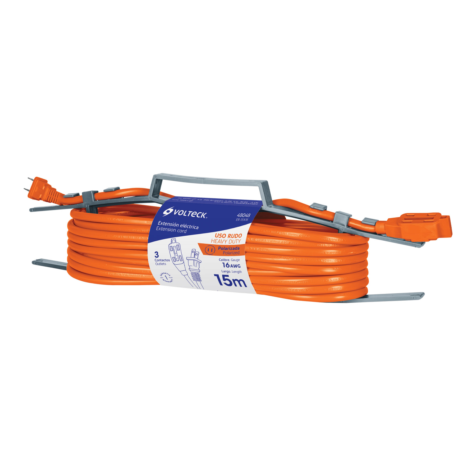 EXTENSION ELECTRICA DE USO RUDO 15 M 2X16 AWG VOLTECK CODIGO 48048 FERREBLOCK | Concretos y Materiales de San Juan