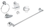 JUEGO DE 6 ACCESORIOS PARA BA�O METALICOS FOSET AQUA CODIGO 49395 FERREBLOCK | Concretos y Materiales de San Juan