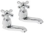 JUEGO 2 LLAVES INDIVIDUALES PARA LAVABO CROMO CRUCETAAQUA CODIGO 49805 FERREBLOCK | Concretos y Materiales de San Juan