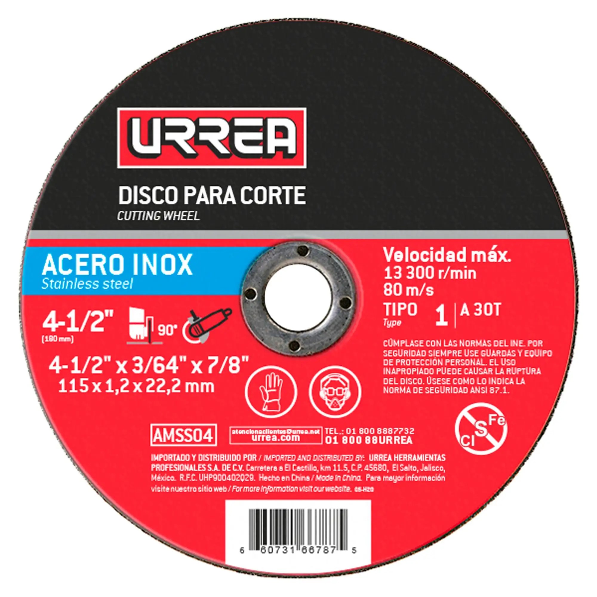 DISCO ABRASIVO TIPO 1 PARA ACERO INOXIDABLE 7 X 5/64 CODIGO  AMSS07 FERRETERIA GENERAL FERREBLOCK | Concretos y Materiales de San Juan